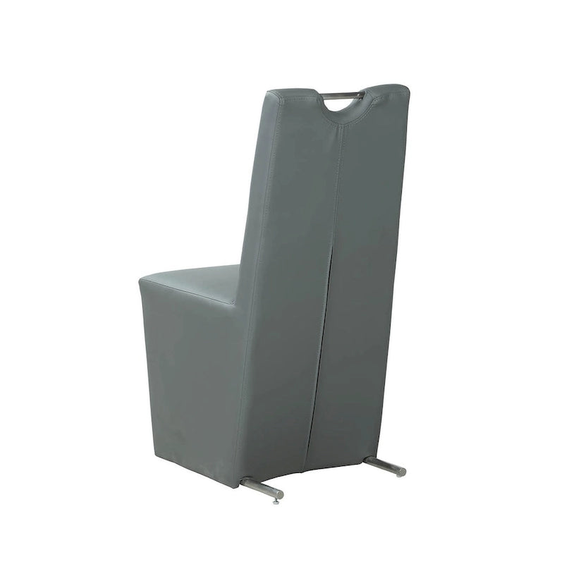 Contemporary Faux Leather Handle-Back Side Chair, Set of 2 - 20.9 x 18.5 x 39.4