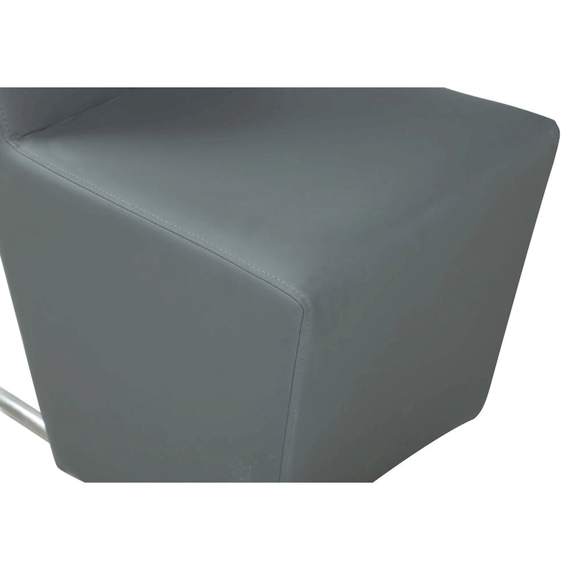 Contemporary Faux Leather Handle-Back Side Chair, Set of 2 - 20.9 x 18.5 x 39.4