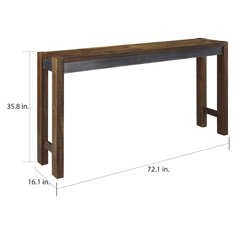 Brown Long Counter Table Vintage Industrial Style
