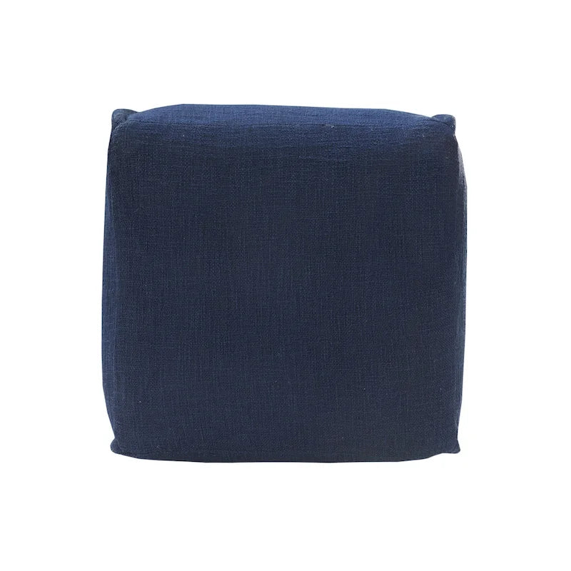 Handcrafted Solid Navy Pleated Pouf