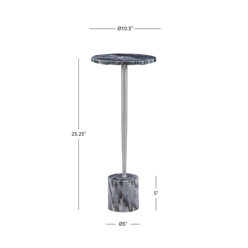 Marble Drink Table with Iron Base