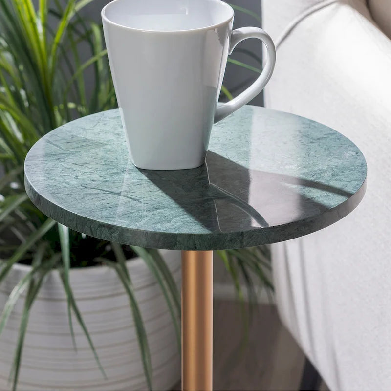 Marble Drink Table with Iron Base