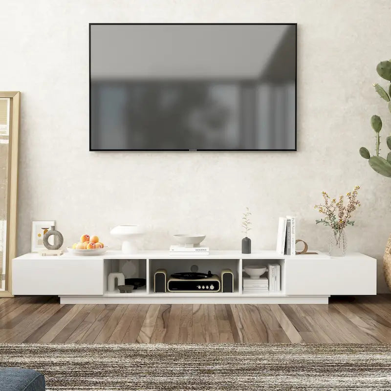 TV Stand for 90" with Storage Drawers and Cable Management