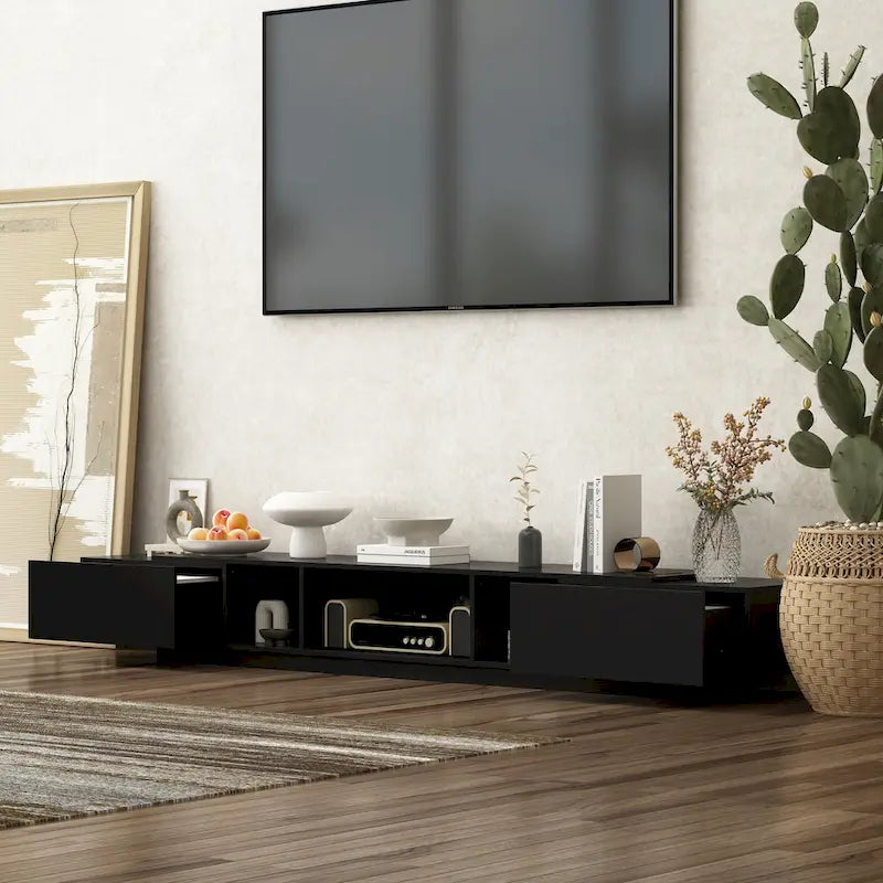 TV Stand for 90" with Storage Drawers and Cable Management