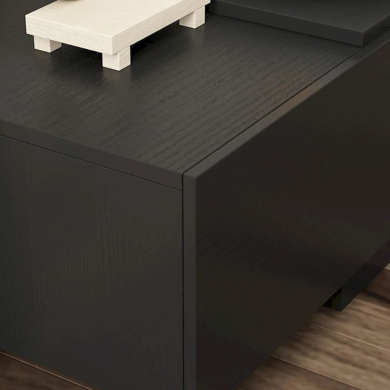 Meuble TV 229 cm avec tiroirs de rangement et gestion des câbles