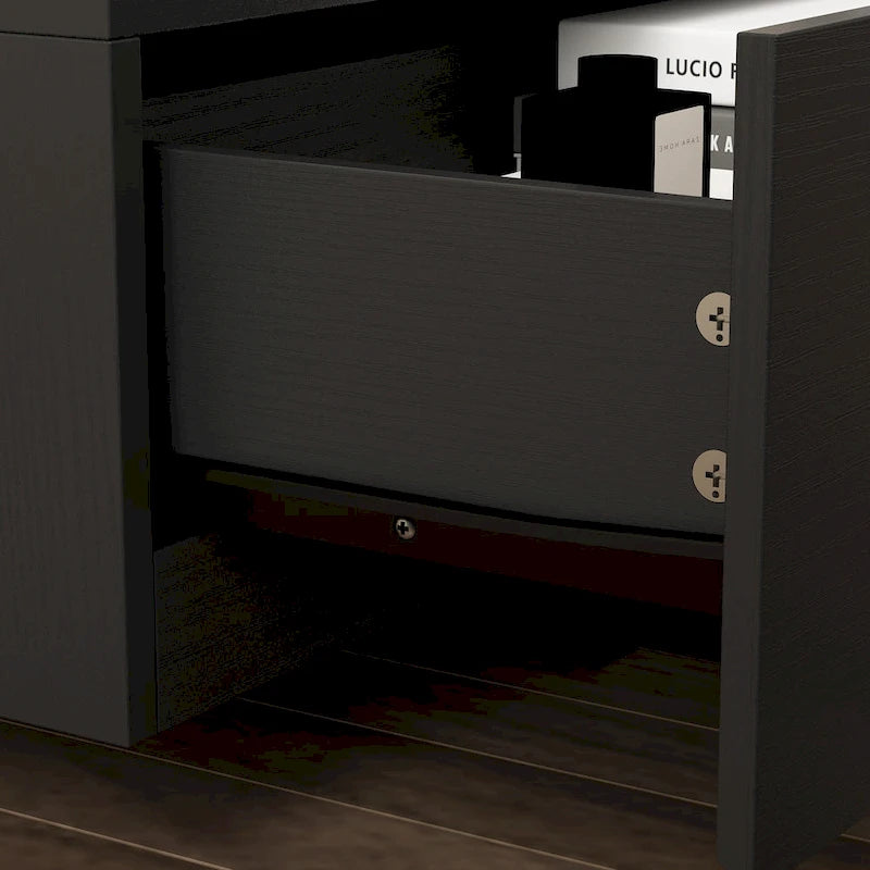 Meuble TV 229 cm avec tiroirs de rangement et gestion des câbles