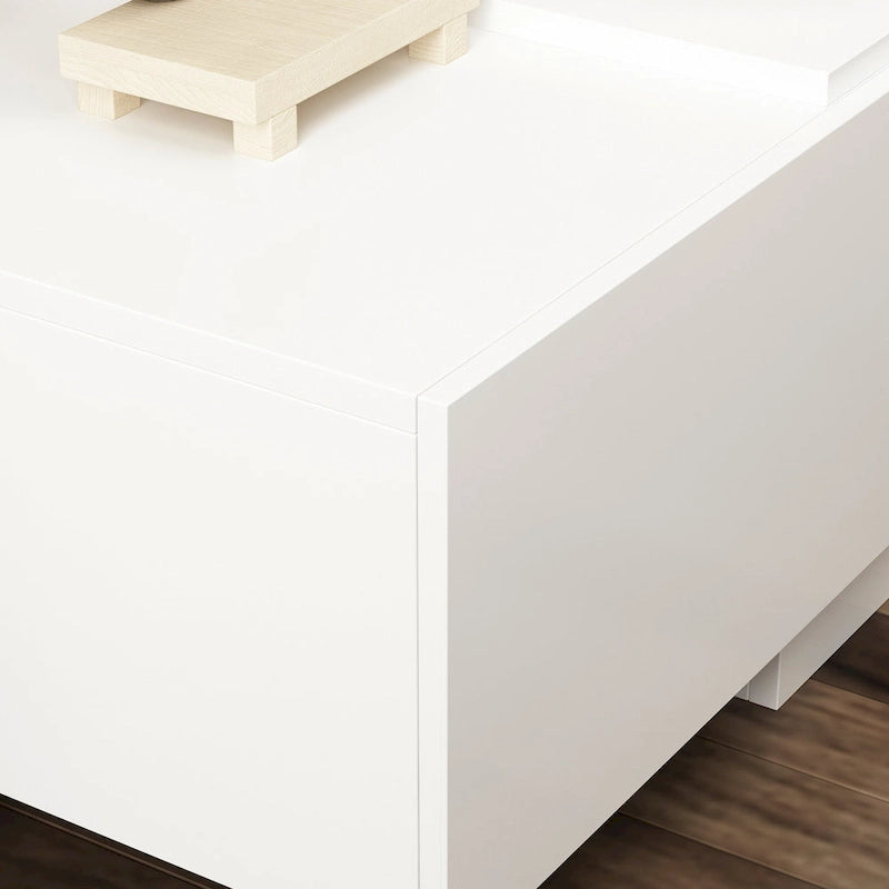 Meuble TV 229 cm avec tiroirs de rangement et gestion des câbles