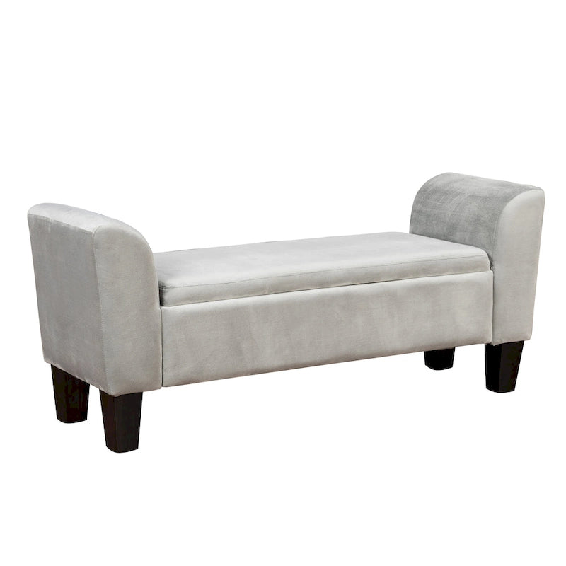 Mila Velvet Ottoman Bench with Storage - 16.5L x 55W x 23H
