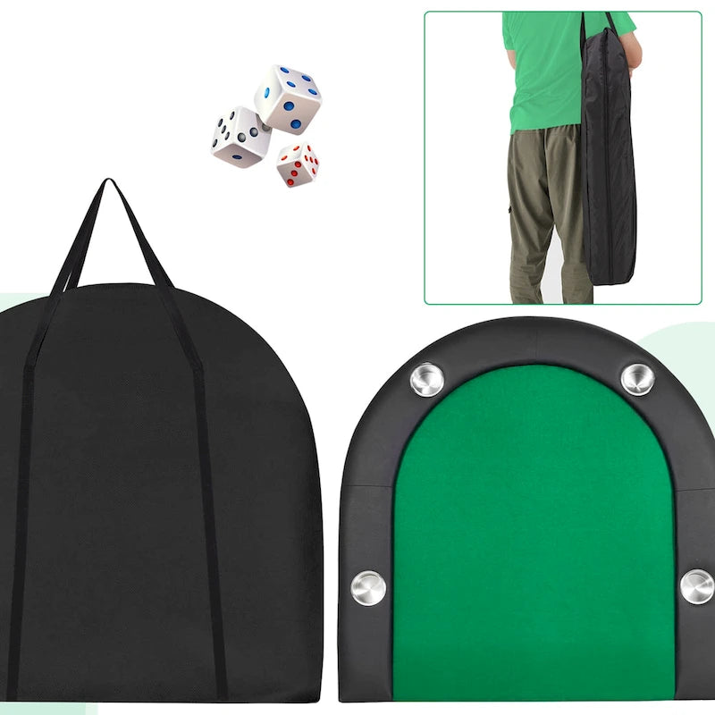 8-Player Foldable Game Poker Table with Cup Holders
