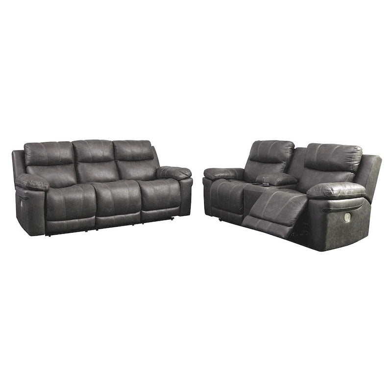 Contemporary Power Reclining Sofa with Adjustable Headrest - Midnight
