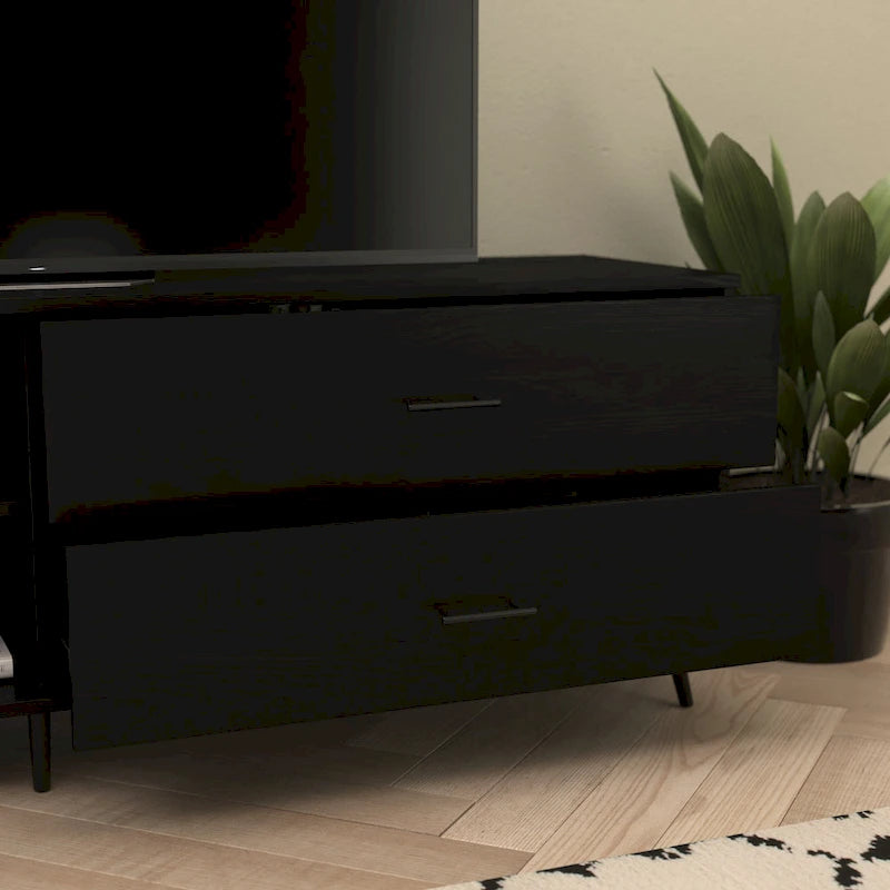 Meuble TV pour téléviseurs jusqu'à 60 pouces avec étagère réglable et tiroirs de rangement