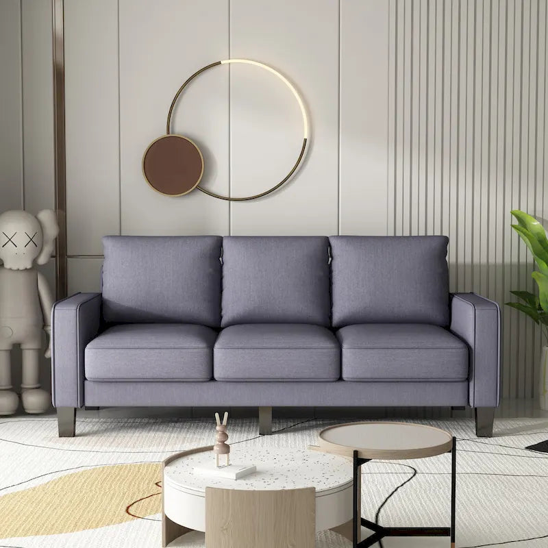 Modern Living Room Furniture Sofa in Beige Fabric 2+3