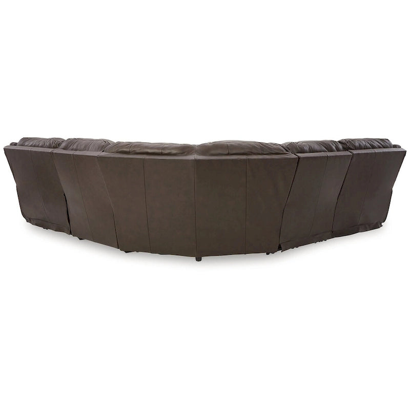 Brown 5-Piece Power Reclining Sectional - 123W x 123D x 43H