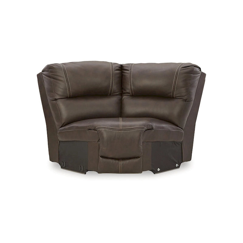 Brown 5-Piece Power Reclining Sectional - 123W x 123D x 43H
