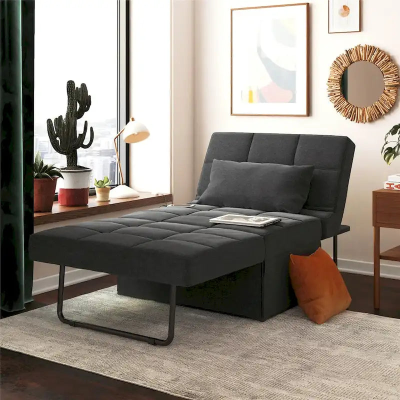 4-in-1 Convertible Lounger Ottoman Sofa Chair