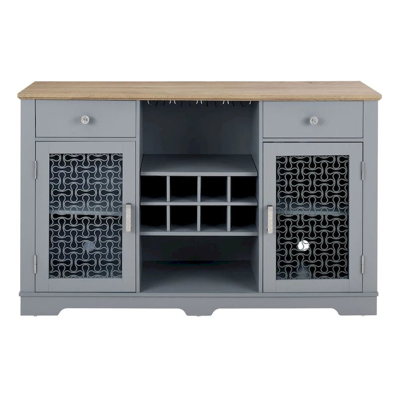 Sideboard with 2 Drawers and Elegant Glass Door Cabinets