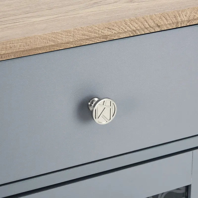 Sideboard with 2 Drawers and Elegant Glass Door Cabinets