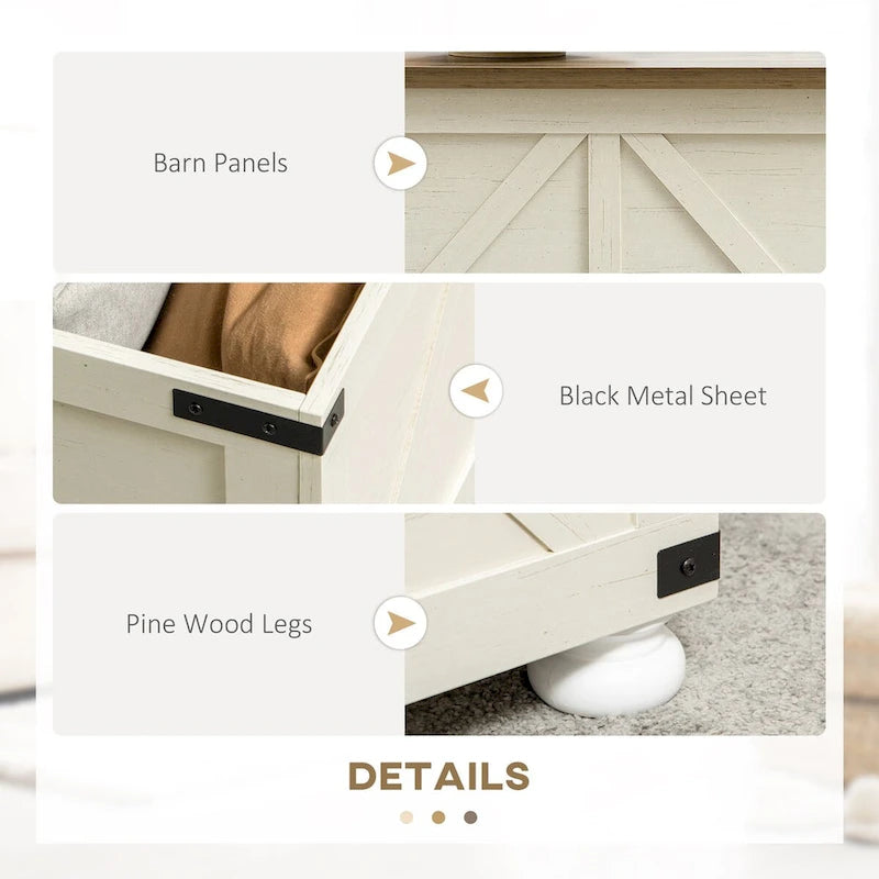 Farmhouse Large Square Coffee Table with Storage