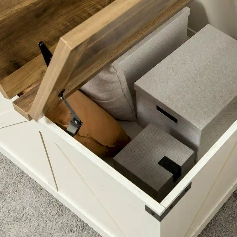 Farmhouse Large Square Coffee Table with Storage