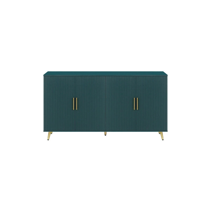 Accent Four Door Wood with Adjustable Shelves Storage Cabinet
