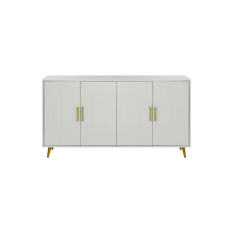 Accent Four Door Wood with Adjustable Shelves Storage Cabinet