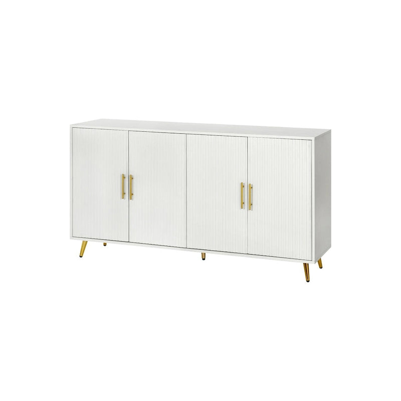 Accent Four Door Wood with Adjustable Shelves Storage Cabinet
