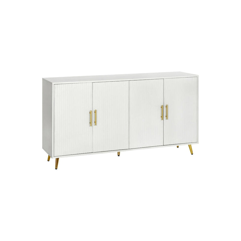 Accent Four Door Wood with Adjustable Shelves Storage Cabinet