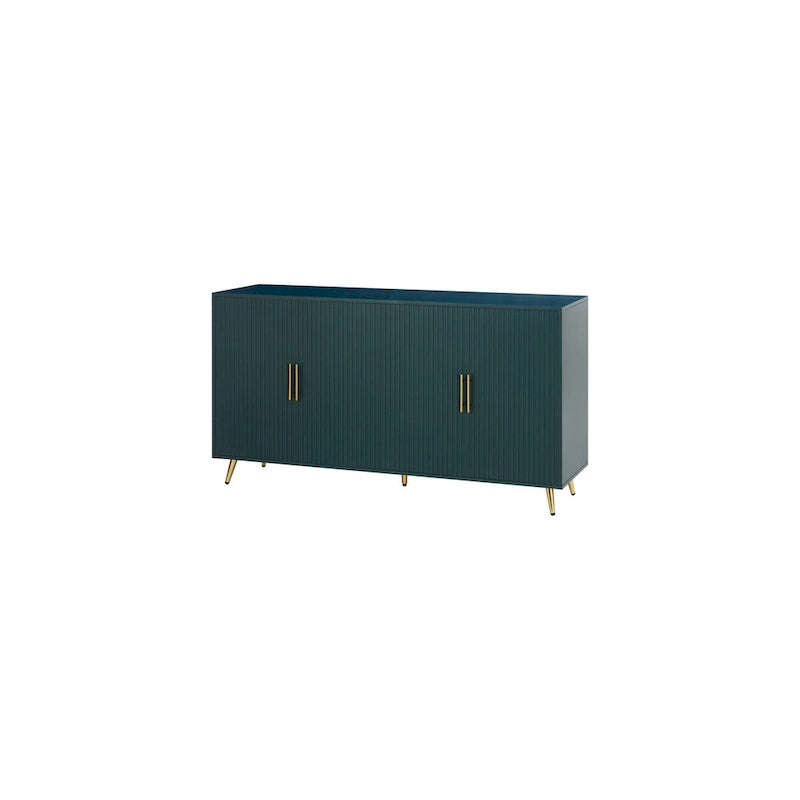 Accent Four Door Wood with Adjustable Shelves Storage Cabinet