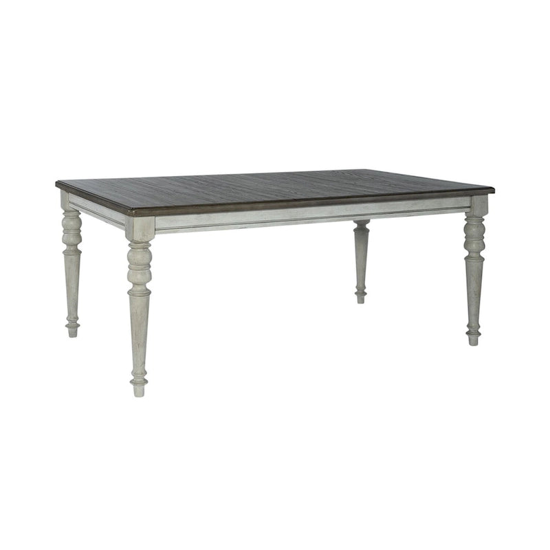 Antique White & Weathered Gray Two-Tone Rectangular Leg Dining Table