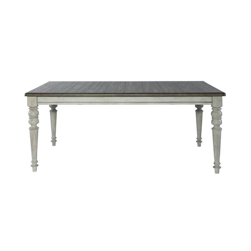 Antique White & Weathered Gray Two-Tone Rectangular Leg Dining Table