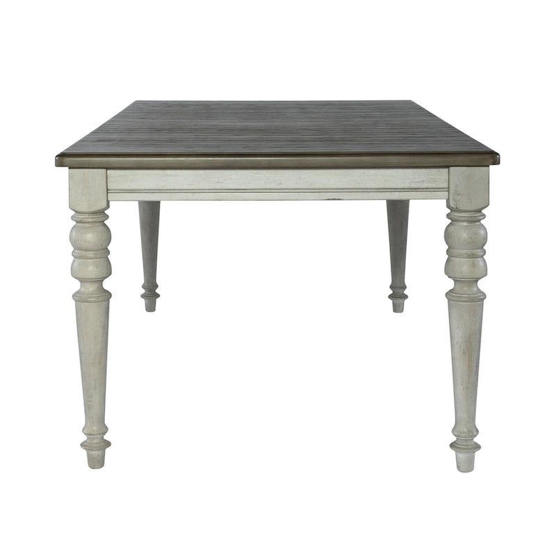 Antique White & Weathered Gray Two-Tone Rectangular Leg Dining Table